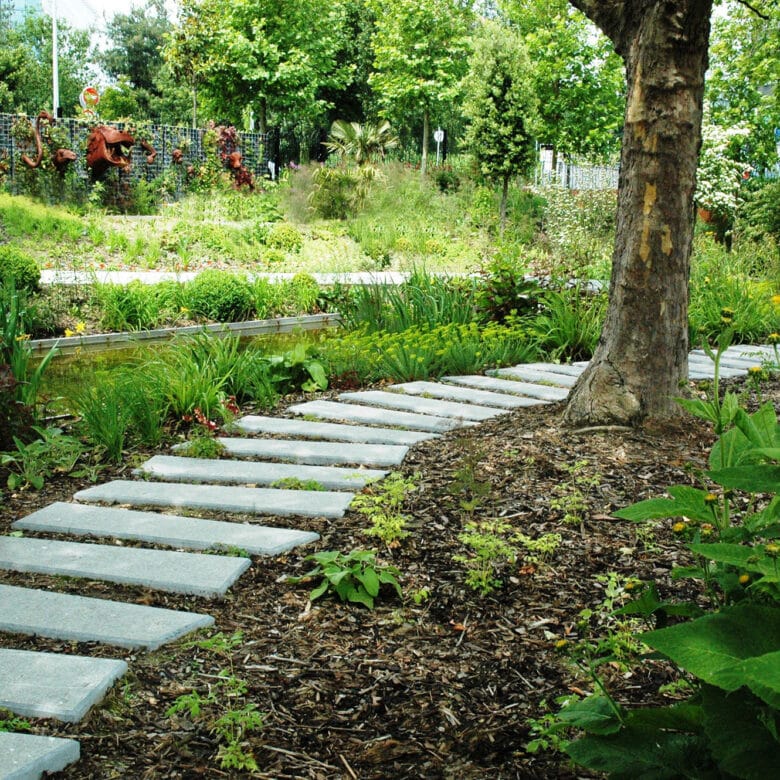 Pierre Bleue Belge - Jardin public - Pas japonais